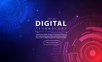 Digital technology banner blue orange background concept, technology light purple effect, abstract tech, innovation future data, internet network, Ai big data, line dot connection, illustration vector