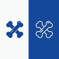 Bone Health Calcium Healthy Bones Rheumatism Line and Glyph Solid icon Blue banner Line and Glyph So vector