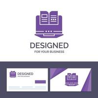 Creative Business Card and Logo template Laptop Computer Book Hardware Vector Illustration