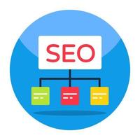 Flat design icon of seo network vector