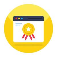 Editable design icon of awarded website vector