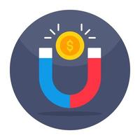 Flat design icon of attract money vector