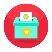 Conceptual flat design icon of ballot box vector