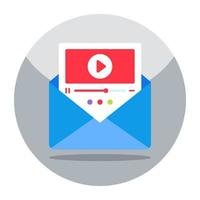 icono de diseño único de correo de video vector