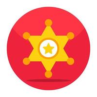 Sheriff badge icon in trendy vector design