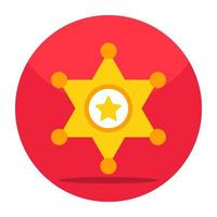 Sheriff badge icon in trendy vector design