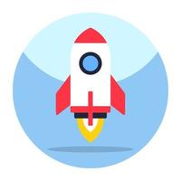 Conceptual flat design icon of startup vector