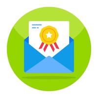 Creative design icon of reward mail vector