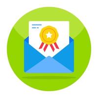 Creative design icon of reward mail vector