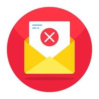 Trendy design icon of wrong mail vector