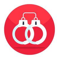 Flat design icon of handcuffs vector