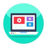 Flat design icon of online video vector