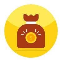 Trendy design icon of money bag vector