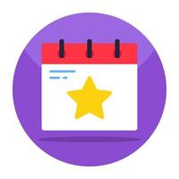 Colored design icon of favorite calendar vector