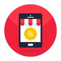Premium download icon of mobile shopping discount vector