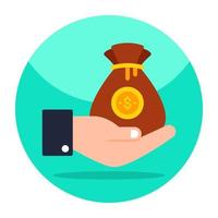 Trendy design icon of giving money vector