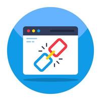 Web linkage icon in flat design vector