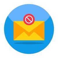 Editable design icon of blocked mail vector