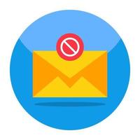 Editable design icon of blocked mail vector