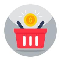 An icon design of shopping basket vector