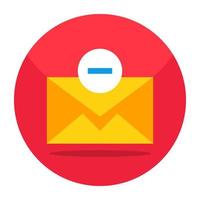 Dash on letter, icon of remove mail vector