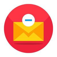 Dash on letter, icon of remove mail vector