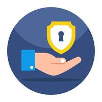 Security shield icon in flat design vector