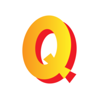 Letter Q, comic style typeface with transparent background. png file