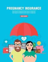 banner plano de diseño de concepto de seguro de embarazo vector