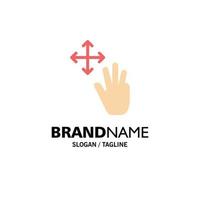 Three Finger Gestures Hold Business Logo Template Flat Color vector