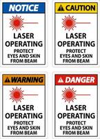 Laser Operating Protect Eyes And Skin From Beam Sign vector