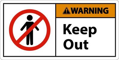 Warning Area Keep Out Sign On White Background vector