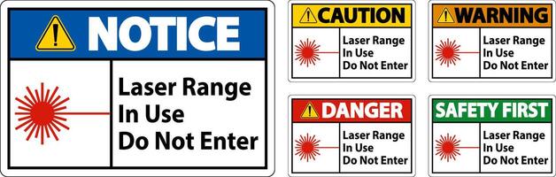 Laser Range In Use Do Not Enter Sign vector