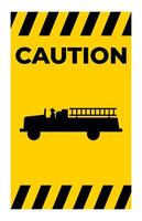 Emergency Vehicle Crossing Sign On White Background vector