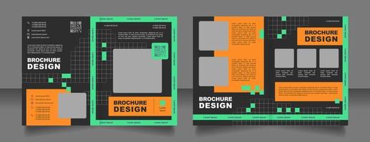 Brand marketing campaign bifold brochure template design. Print ad. Product advertising. Half fold booklet mockup set with copy space for text. Editable 2 paper page leaflets vector