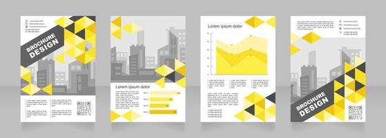 Investigating trends blank brochure design. Template set with copy space for text. Flyers with polygonal background. Premade corporate reports collection. Editable 4 paper pages vector