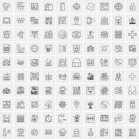 100 iconos de negocios para web y material impreso vector