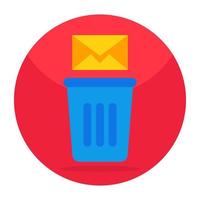 Colored design icon of delete mail vector