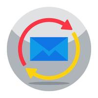 icono de diseño único de actualización de correo vector