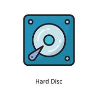 Hard Disc Vector  Filled Outline Icon Design illustration. Cloud Computing Symbol on White background EPS 10 File