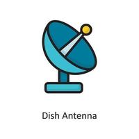 ilustración de diseño de icono de contorno lleno de vector de antena de plato. símbolo de computación en la nube en el archivo eps 10 de fondo blanco