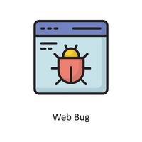 Web Bug Vector  Filled Outline Icon Design illustration. Cloud Computing Symbol on White background EPS 10 File