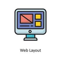 Web Layout Vector  Filled Outline Icon Design illustration. Cloud Computing Symbol on White background EPS 10 File