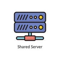 Shared Server Vector  Filled Outline Icon Design illustration. Cloud Computing Symbol on White background EPS 10 File