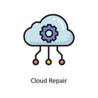 Cloud Repair Vector  Filled Outline Icon Design illustration. Cloud Computing Symbol on White background EPS 10 File