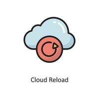 Cloud Reload Vector  Filled Outline Icon Design illustration. Cloud Computing Symbol on White background EPS 10 File