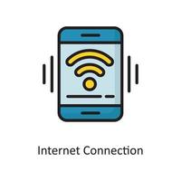 Internet Connection Vector  Filled Outline Icon Design illustration. Cloud Computing Symbol on White background EPS 10 File