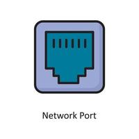 Network Port Vector  Filled Outline Icon Design illustration. Cloud Computing Symbol on White background EPS 10 File