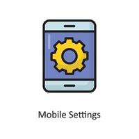 Mobile Settings Vector  Filled Outline Icon Design illustration. Cloud Computing Symbol on White background EPS 10 File