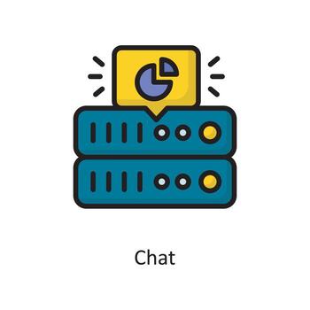 Chat  Vector  Filled Outline Icon Design illustration. Cloud Computing Symbol on White background EPS 10 File